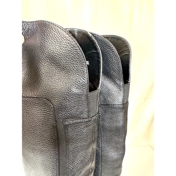 NINE WEST Payson Knee High Boots Womens 7.5 Leather Riding Equestrian Biker Moto - Picture 12 of 16